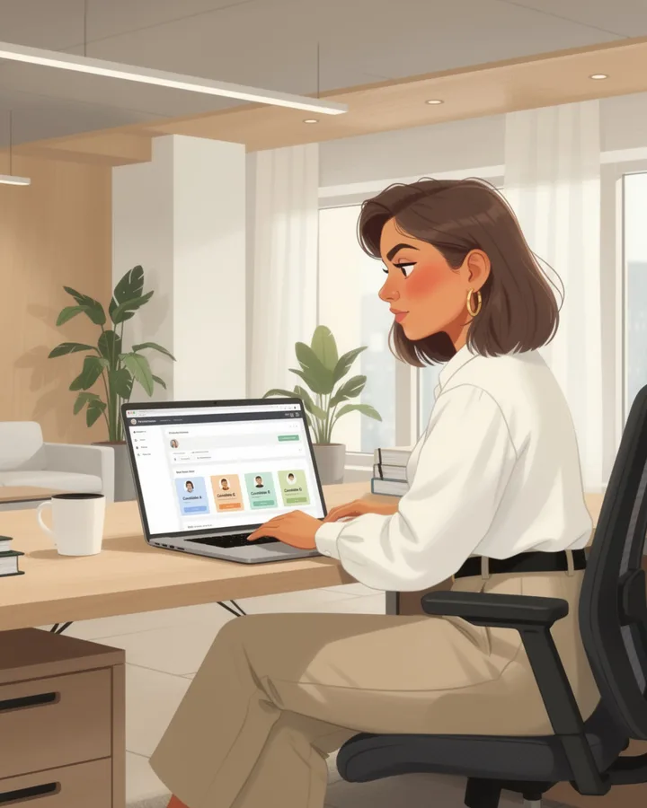 Au bureau : version illustrée, générée avec l'IA