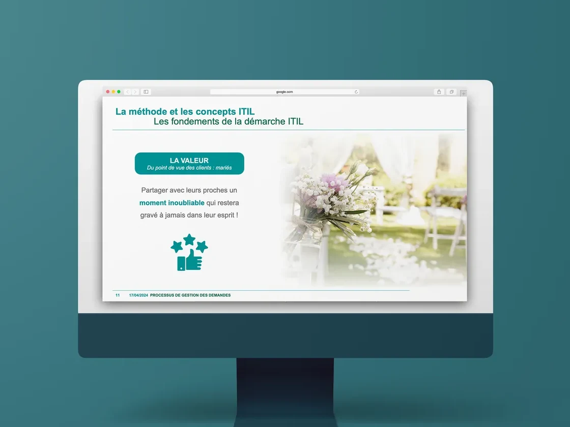 Support de classe virtuelle ITIL : la valeur illustrée par un mariage